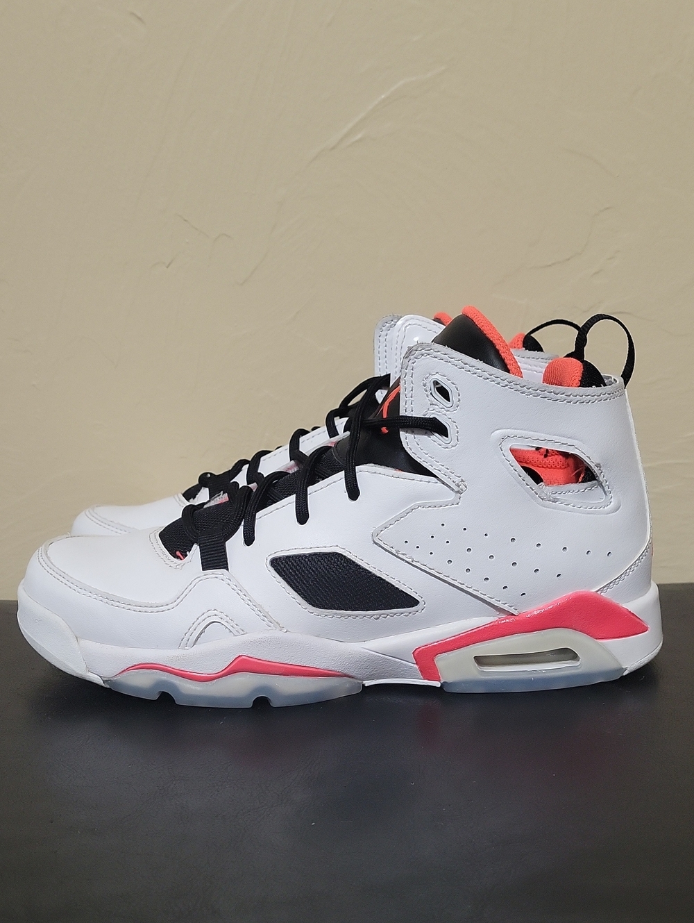 Air Jordan Flight Club 91 White Infrared Hi Top Basketball Sneakers - Picture 6 of 8